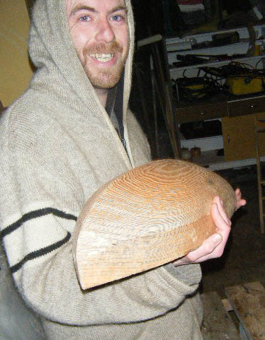 Brian proudly holding his hull.